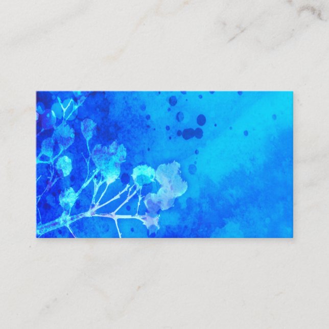 abstraktes Aquarellblau-Spritzer-Design Visitenkarte (Vorderseite)