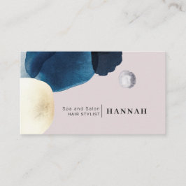 Abstraktes Aquarellgoldblauer Brush Visitenkarte