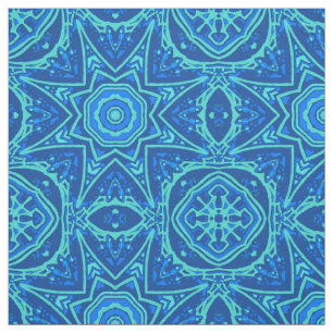 Abstraktes Aquarellmuster - Denimblau Stoff