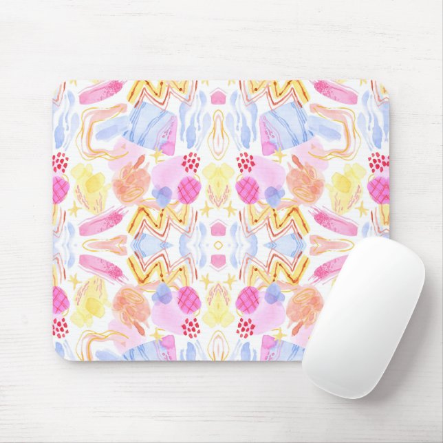 Abstraktes Aquarellmuster mit lebendigen Farben Mousepad (Mit Mouse)