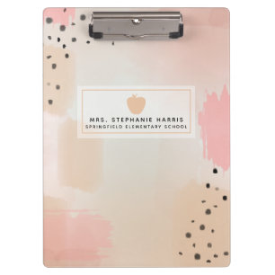 Abstraktes Aquarellpink-Apple-Lehrer-Zwischenablag Klemmbrett