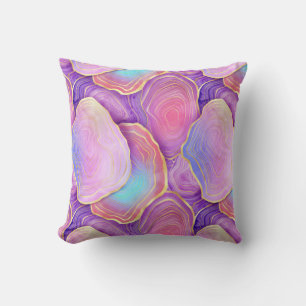 Abstraktes Aquarellpink aquamariner Goldlavender-A Kissen
