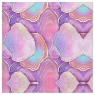 Abstraktes Aquarellpink aquamariner Goldlavender-A Stoff