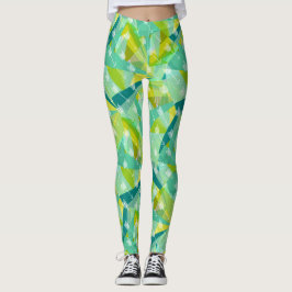 Abstraktes Arrow Triangle Mini Blue Aqua Muster Leggings