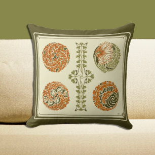 Abstraktes Art Deco Gutes Blätter Naturdesign Kissen