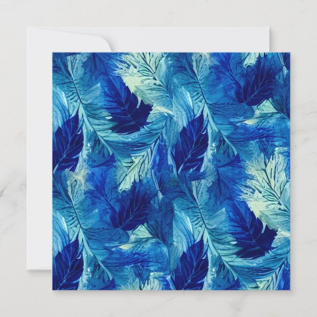 Abstraktes, ästhetisches Aquarellblau Feiertagskarte (Vorderseite)