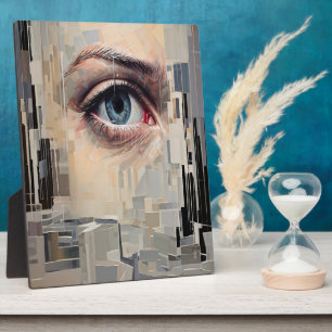 Abstraktes Auge - geometrische Vision Art Fotoplatte