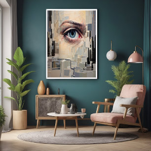 Abstraktes Auge - geometrische Vision Art Poster
