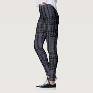 Abstraktes Aztec Geometric Eggplant Schwarzes Must Leggings