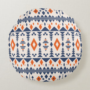 Abstraktes Aztec geometrisches, nahtloses Muster. Rundes Kissen