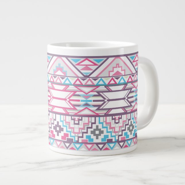 Abstraktes Azteken-Muster 3 Jumbo-Tasse (Vorderseite Rechts)