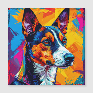 Abstraktes Basenji-Hundeporträt Magnetkarte