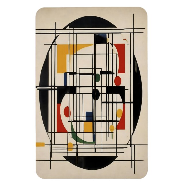 Abstraktes Bauhaus Geometrie Moderne Minimalistisc Magnet (Vertikal)