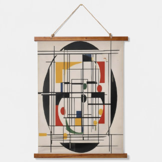 Abstraktes Bauhaus Geometrie Moderne Minimalistisc Wandteppich Mit Holzrahmen