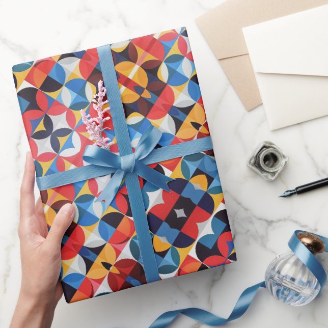 Abstraktes Bauhaus-Musterkunstpapier Geschenkpapier (Schenken)