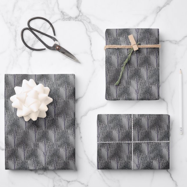 Abstraktes Baummuster Geschenkpapier Set (Vorderseite)