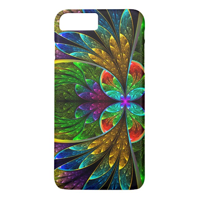 Abstraktes beflecktes Glas-Blumenmuster Case-Mate iPhone Hülle (Rückseite)