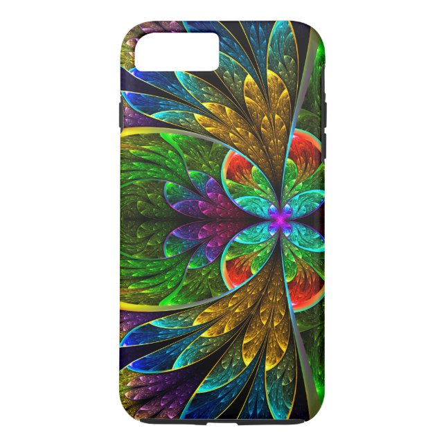 Abstraktes beflecktes Glas-Blumenmuster Case-Mate iPhone Hülle (Rückseite)