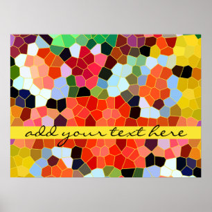 Abstraktes beflecktes Glas-buntes gelbes rotes Poster