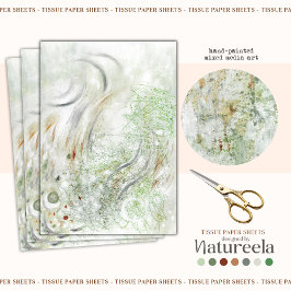 Abstraktes Beige Grau Weiß Decoupage Seidenpapier