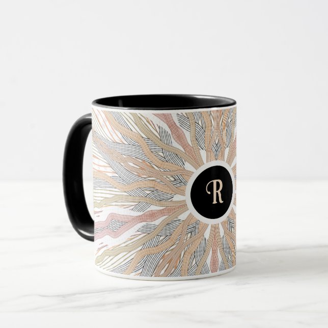 Abstraktes Beige Tasse (Vorderseite Links)