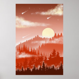 Abstraktes Bergdesign Poster