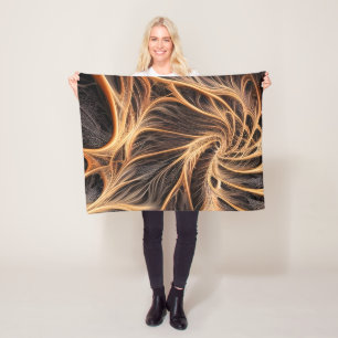 Abstraktes Bild - 3D-Fraktal, digitale Kunst, brau Fleecedecke