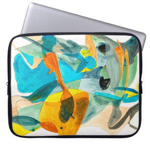  abstraktes Bild auf Papier mit lebhaften Farben,  Laptopschutzhülle
