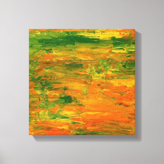 Abstraktes Bild grün und orange Leinwanddruck (Vorderseite)