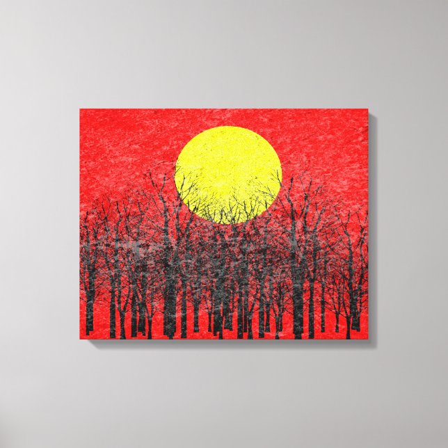 Abstraktes Bild mit Red Sunset #4 Leinwanddruck (Vorderseite)