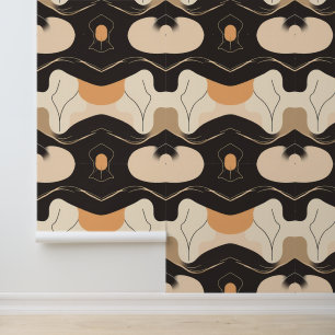 Abstraktes Bio Erd Tone Muster Tapete