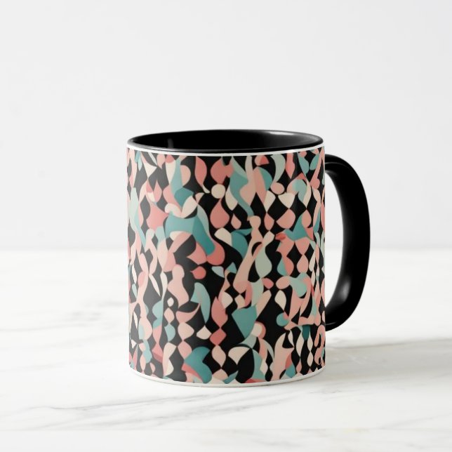 Abstraktes Bio Muster in Pastell Tasse (VorderseiteRechts)