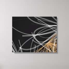 Abstraktes Bio Ribbon-Design | Schwarz & Gold Leinwanddruck