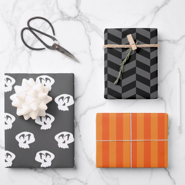 Abstraktes Black Orange Halloween-Geschenk Geschenkpapier Set (Vorderseite)