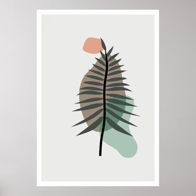 Abstraktes Blattdesign Poster (Vorne)