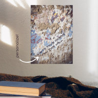 Abstraktes blau-beige (geknackte Wand) Poster