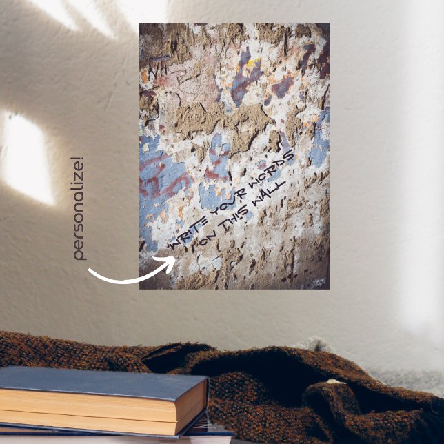 Abstraktes blau-beige (geknackte Wand) Poster (Von Creator hochgeladen)