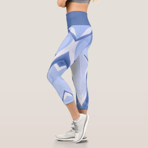 Abstraktes Blau Capri Leggings