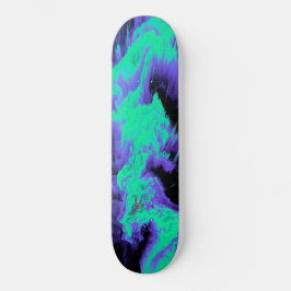 Abstraktes Blau-, Cyan- und Schwarz-Fluid-Muster Skateboard