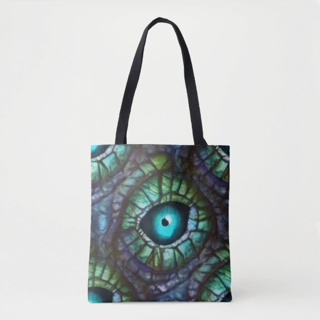 Abstraktes blau-grünes Auge Tasche (Vorderseite)