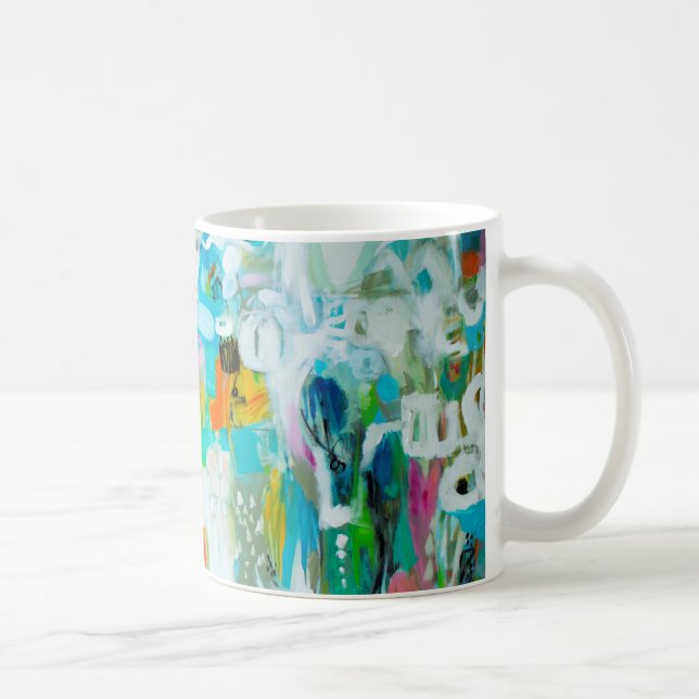 Abstraktes Blau Kaffeetasse (Rechts)