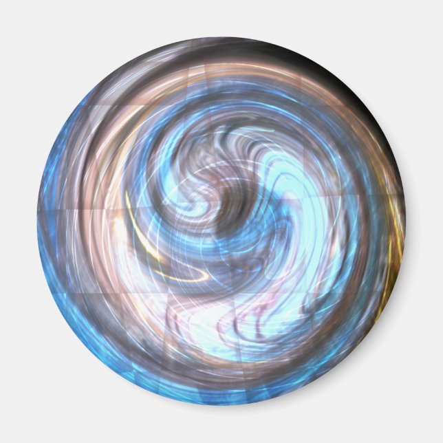 Abstraktes Blau Magnet (Vorne)