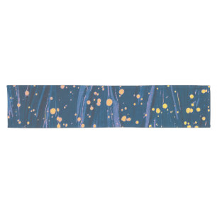 ABSTRAKTES BLAU-MARKIERTES PAPIER MIT GOLDSPLASHEN KURZER TISCHLÄUFER