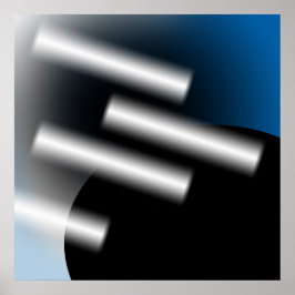 Abstraktes Blau mit Lichtstrahlen AP0005 Poster