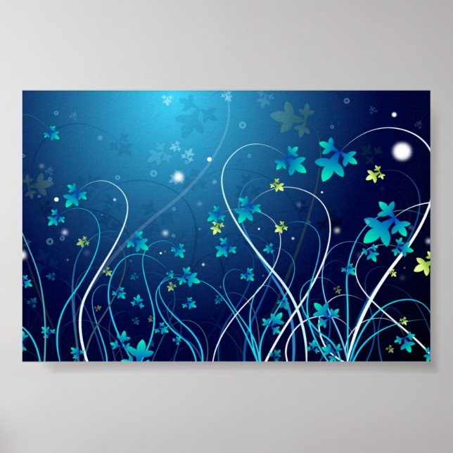 Abstraktes Blau Poster (Vorne)
