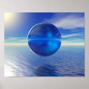 Abstraktes Blau Poster