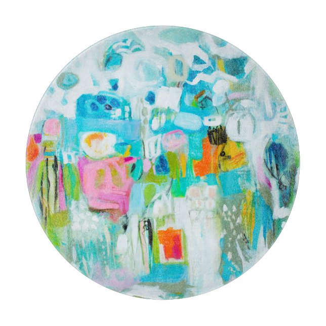 Abstraktes Blau Schneidebrett (Vorderseite)