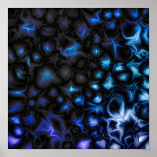 Abstraktes Blau-Schwarz-Muster Poster