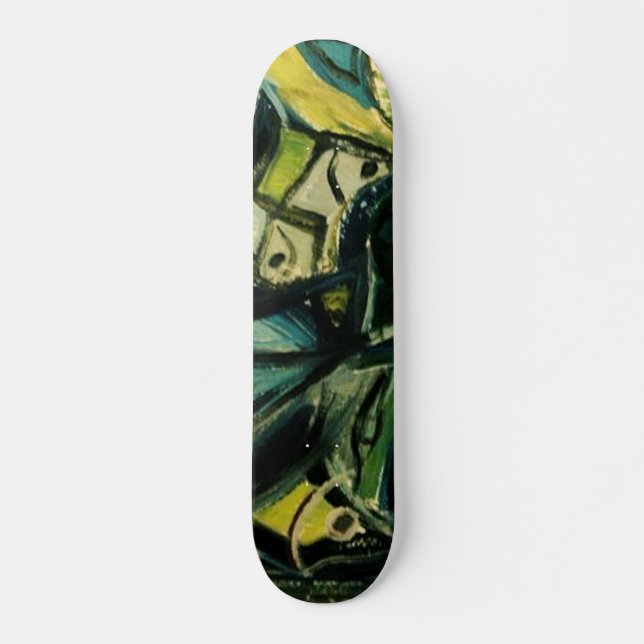 Abstraktes Blau Skateboard (Vorne)