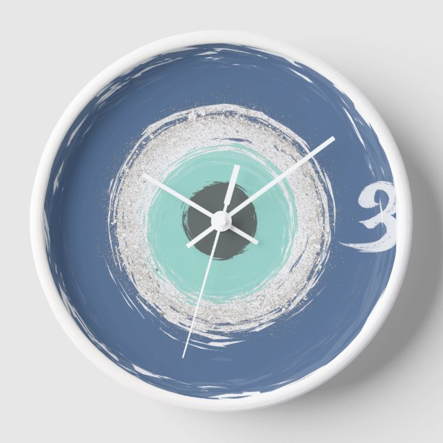 Abstraktes Blau Uhr (Vorderseite)